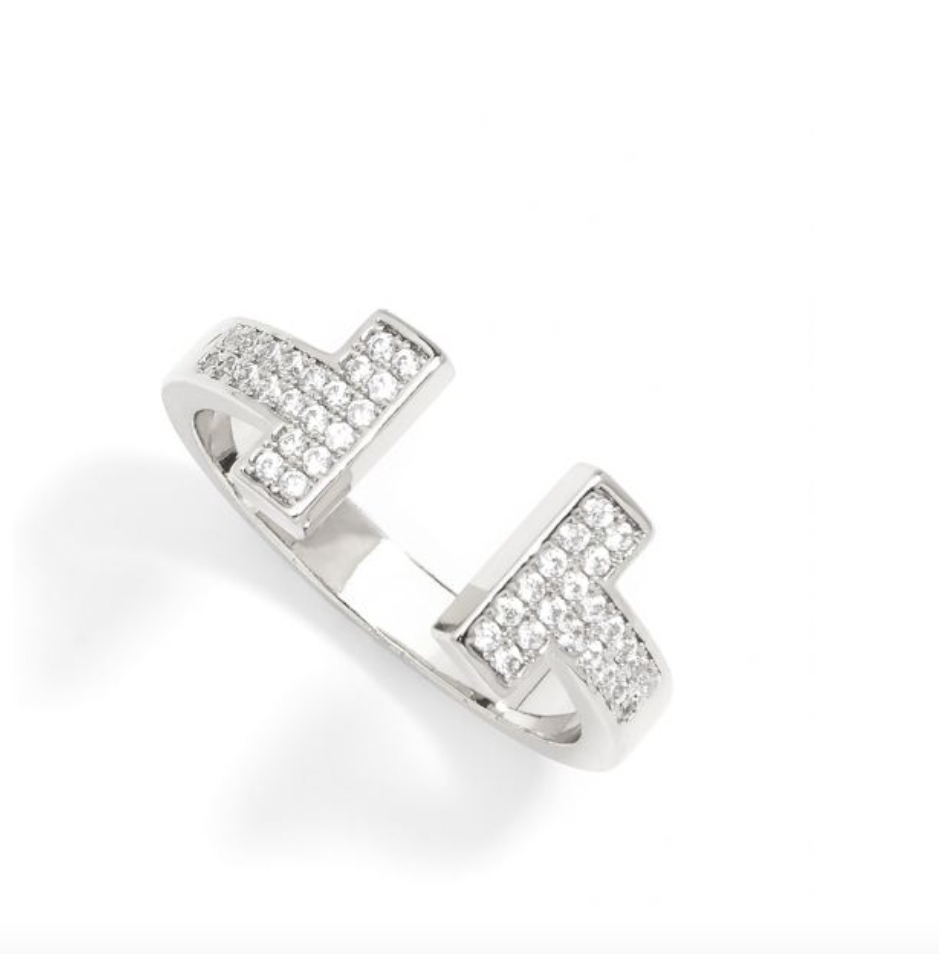 Pave Crystal Open Ring