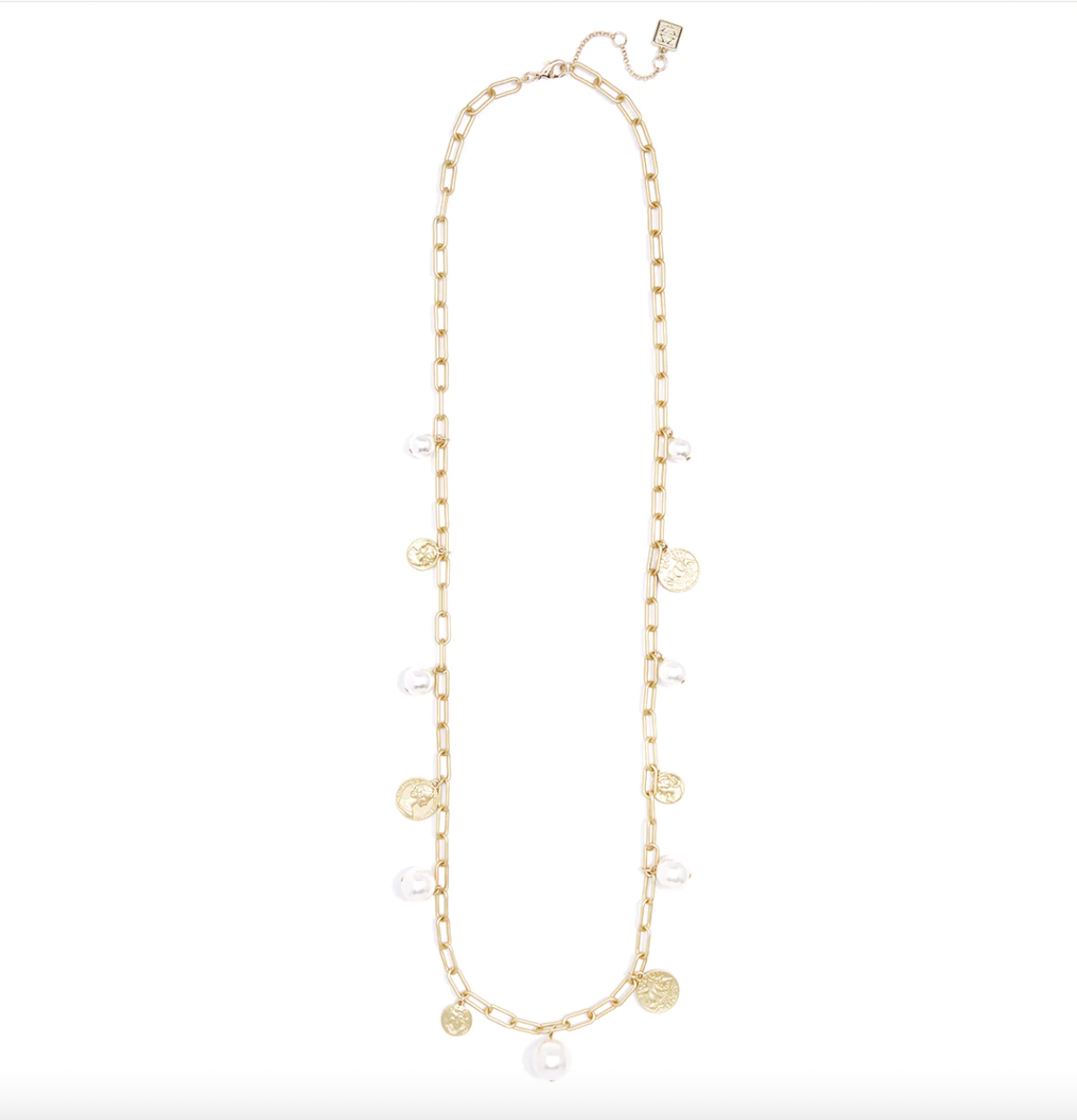 Pearl and Coin Long Necklace
